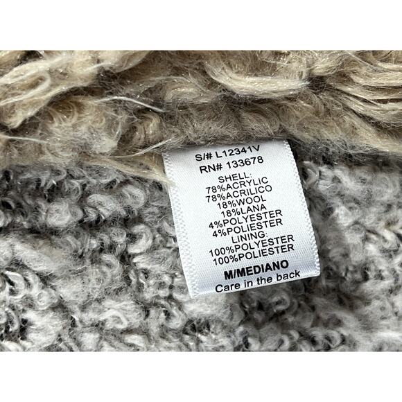 Altar'd State Vest Women Medium Open Front Faux Shearling Wool Blend Outerwear - Picture 15 of 16